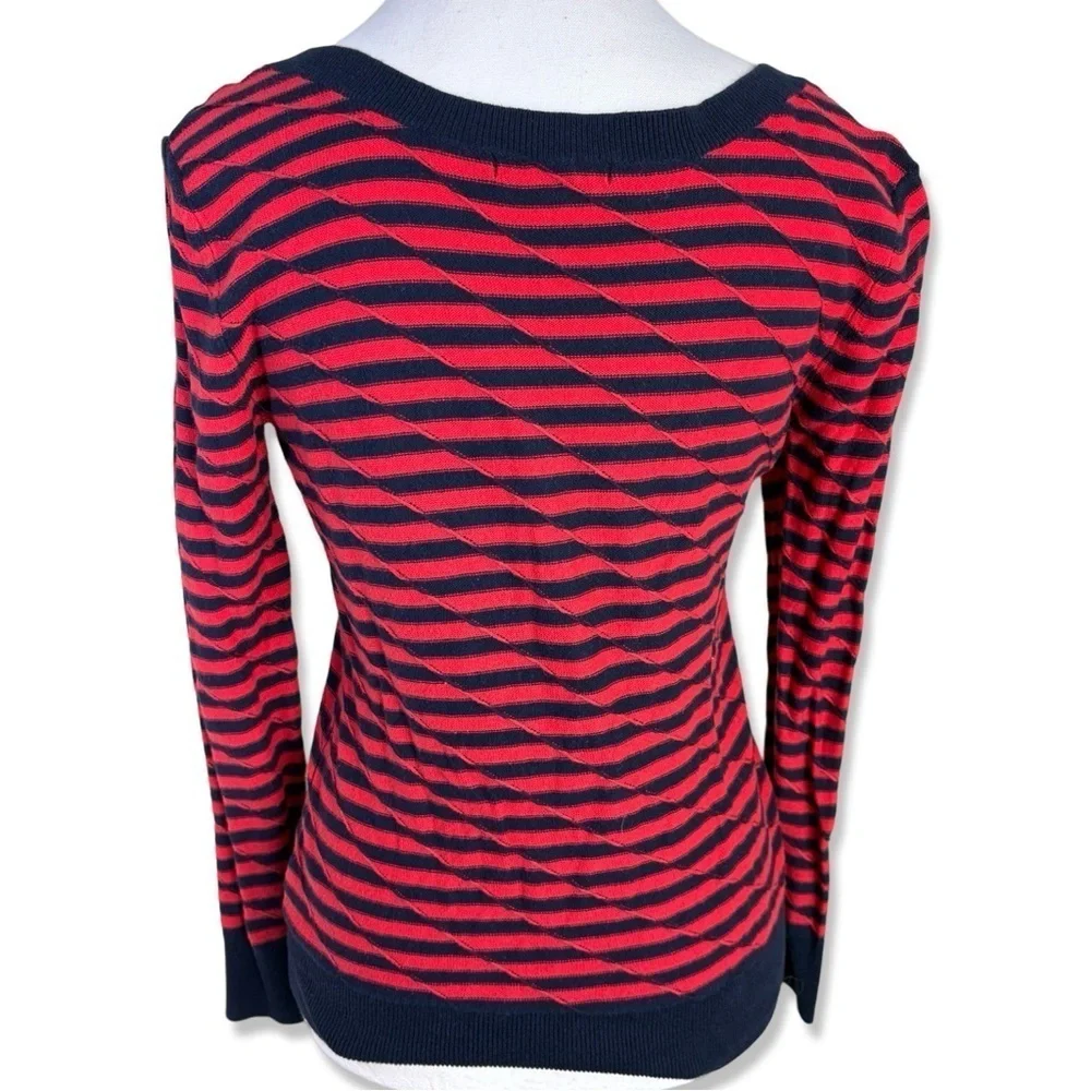 ⭐️GAP Women's Blue Red Offset Striped Sweater Shirt Size Small